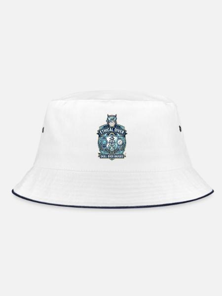 Nitrox: Tauche tiefer ein - Bucket Hat - Weiß/Navy