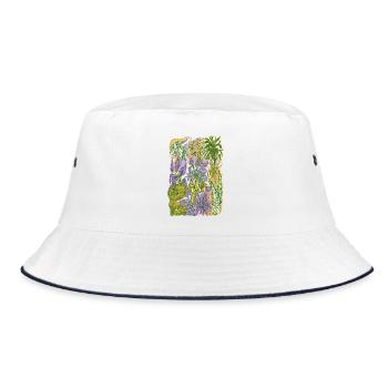 Dschungel - Bucket Hat - Weiß/Navy - Vorne