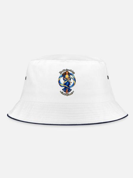 : Those Who Live with Love Find Fulfillment - Bucket Hat - Weiß/Navy