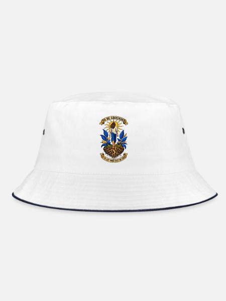 To Be Grounded Is to Let Your Feet Be Free - Bucket Hat - Weiß/Navy