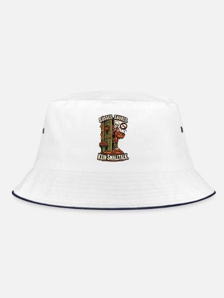 Kein Smalltalk Halloween - Bucket Hat - Weiß/Navy