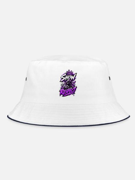 Zeig Respekt Graffiti-Hoodie - Bucket Hat - Weiß/Navy
