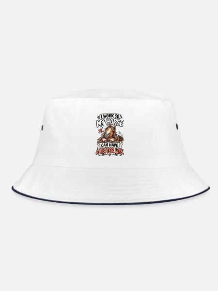 Horse Owner Better Life - Bucket Hat - Weiß/Navy