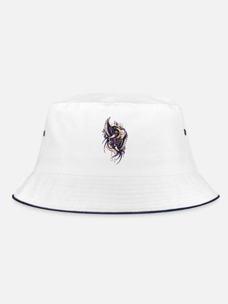 Sternzeichen Zwillinge – Celestial Schwalben - Bucket Hat - Weiß/Navy