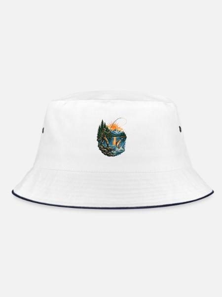 Angler - Bucket Hat - Weiß/Navy