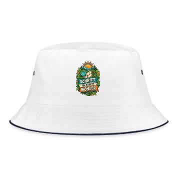 Schritt für Schritt wohler - Bucket Hat - Weiß/Navy - Vorne