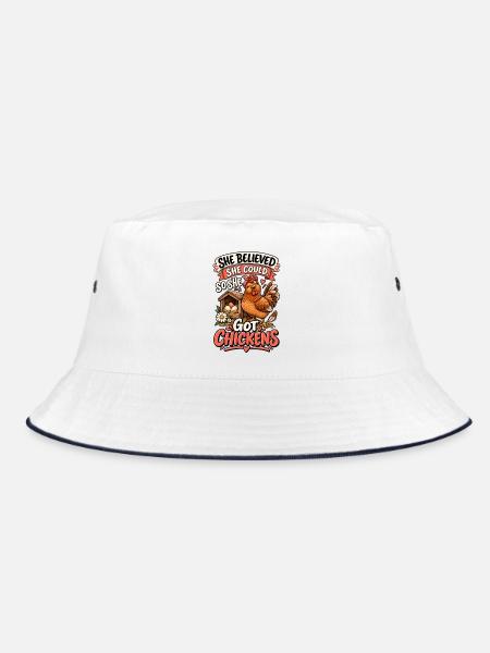 Chicken Owner Inspiration - Bucket Hat - Weiß/Navy
