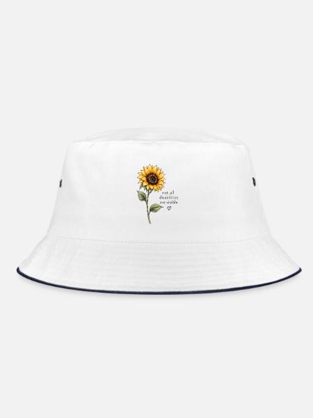 Not All Disabilities Are Visible – Sunflower - Bucket Hat - Weiß/Navy