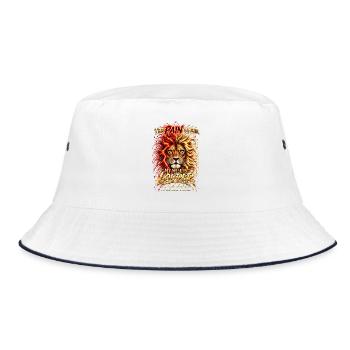 Lion- The Pain Is Loud - Bucket Hat - Weiß/Navy - Vorne