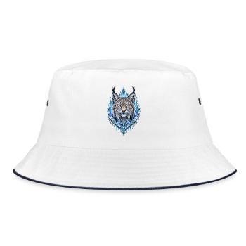 Luchs - Bucket Hat - Weiß/Navy - Vorne