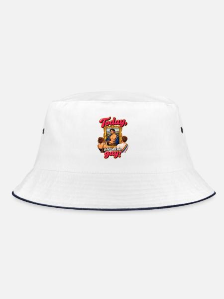 Today, if da Vinci was gay! - Bucket Hat - Weiß/Navy