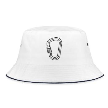 Ikone der Kletterkarabinerlinie - Bucket Hat - Weiß/Navy - Vorne