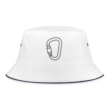 Ikone der Kletterkarabinerlinie - Bucket Hat - Weiß/Navy - Vorne