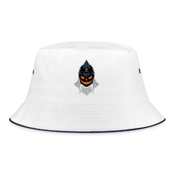 Kürbisritter Halloween - Bucket Hat - Weiß/Navy - Vorne