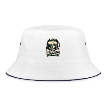 Lieber Fahrradtouren als Termine - Bucket Hat - Weiß/Navy - Vorne