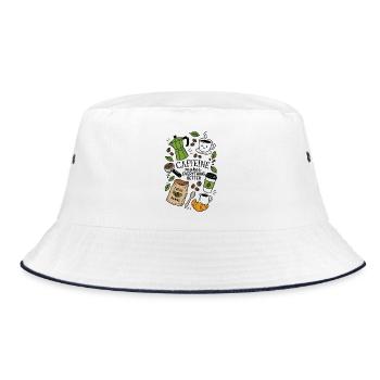 Caffeine Makes Everything Better - Bucket Hat - Weiß/Navy - Vorne