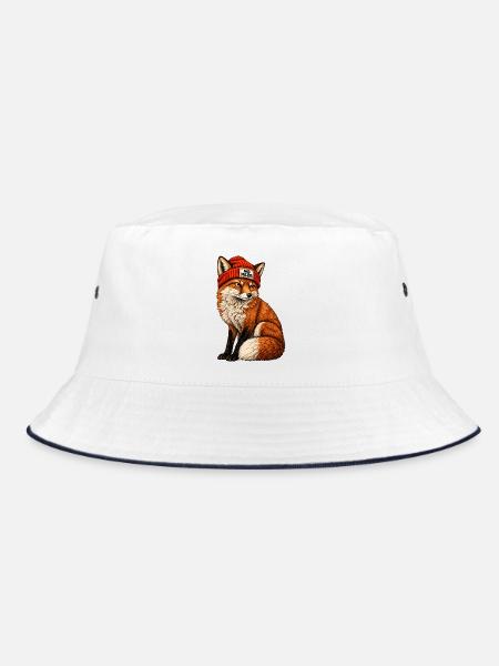 No Nazis Fuchs - Bucket Hat - Weiß/Navy