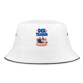 Wein Der Traubenflüsterer Weinkenner - Bucket Hat - Weiß/Navy - Vorne