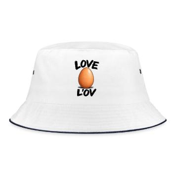Liebe zum Ei - Bucket Hat - Weiß/Navy - Vorne
