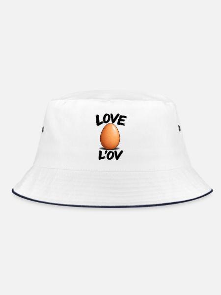 Liebe zum Ei - Bucket Hat - Weiß/Navy