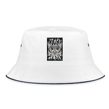Unheilvolle Augen im Dunkeln - Bucket Hat - Weiß/Navy - Vorne
