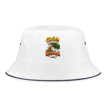 Gleich fällt der Watschenbaum - Bucket Hat - Weiß/Navy - Vorne