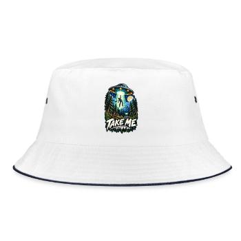 Take Me: Alienentführung im Wald - Bucket Hat - Weiß/Navy - Vorne
