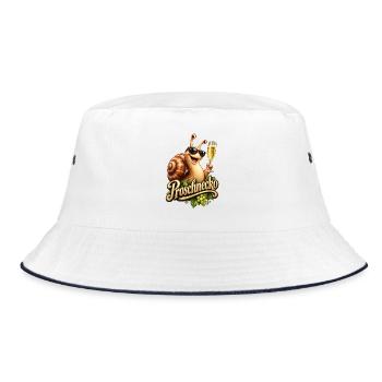 Schnelle Schnecke mit Prosecco - Bucket Hat - Weiß/Navy - Vorne