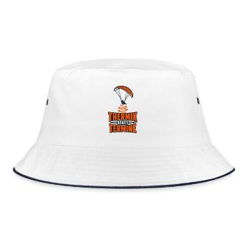 Thermik statt Termine - Bucket Hat - Weiß/Navy - Vorne