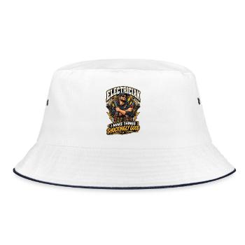 Elektriker – Überraschend gut - Bucket Hat - Weiß/Navy - Vorne