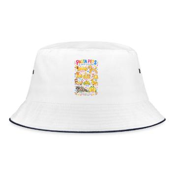 Pasta Pets Lustige Nudel Tiere für Pastafans - Bucket Hat - Weiß/Navy - Vorne
