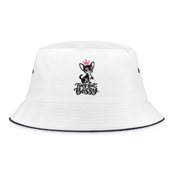 Winzige, aber herrische Chihuahua-Königin - Bucket Hat - Weiß/Navy - Vorne