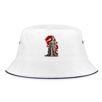 MEISTERMANIPULATOR - Bucket Hat - Weiß/Navy - Vorne