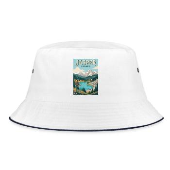Erleben Sie Mountain Adventure und Jasper in Kanada - Bucket Hat - Weiß/Navy - Vorne