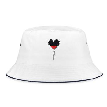 Herz ausgelaugt - Bucket Hat - Weiß/Navy - Vorne
