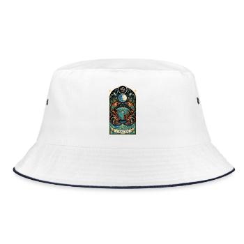 KREBS-Tierkreiszeichen - Bucket Hat - Weiß/Navy - Vorne