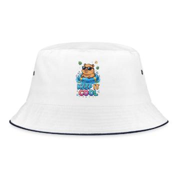 Bleib ruhig, Poolbär - Bucket Hat - Weiß/Navy - Vorne