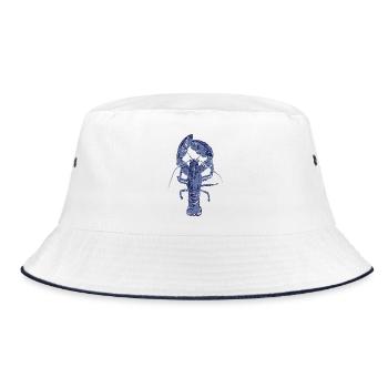 Blauer Hummer - Bucket Hat - Weiß/Navy - Vorne
