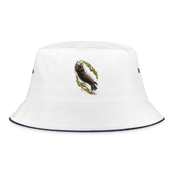 Seeotter dreht sich durch den Seetang - Bucket Hat - Weiß/Navy - Vorne