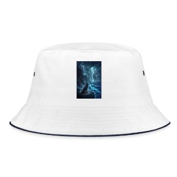 Sturmwolf-Aussichtspunkt - Bucket Hat - Weiß/Navy - Vorne