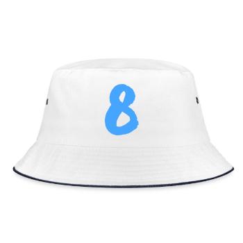 8 - Bucket Hat - Weiß/Navy - Vorne
