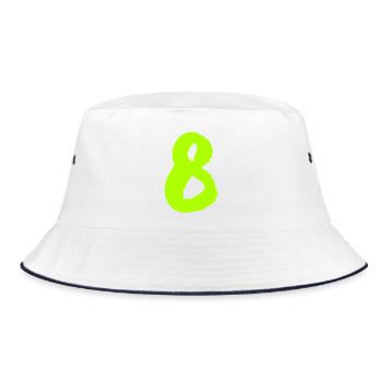 8 - Bucket Hat - Weiß/Navy - Vorne