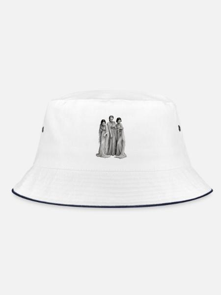 DREI GLEICHE - Bucket Hat - Weiß/Navy