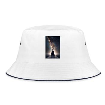 Kosmisches Tor-Meditation - Bucket Hat - Weiß/Navy - Vorne