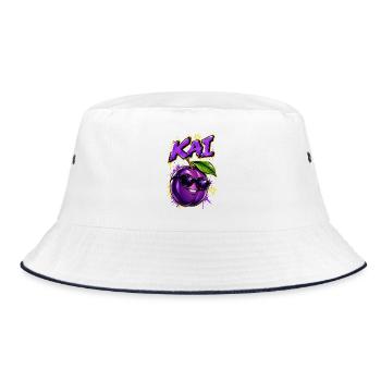KAI Plum Graffiti Sonnenbrillen-Design - Bucket Hat - Weiß/Navy - Vorne