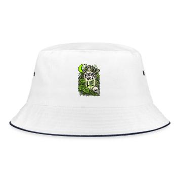 Für immer war eine Lüge - Bucket Hat - Weiß/Navy - Vorne