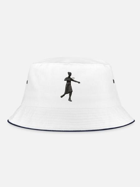 Statue mit Brille - Bucket Hat - Weiß/Navy