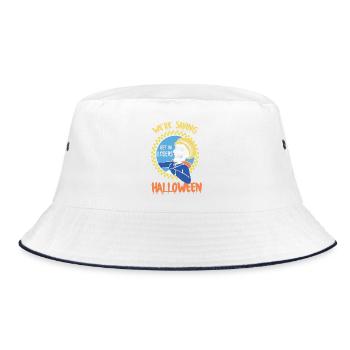 Steig ein bei Losers Skull Drive Wir retten Halloween - Bucket Hat - Weiß/Navy - Vorne