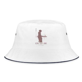 Ctrl Alt Esc Skyline Persona - Bucket Hat - Weiß/Navy - Vorne