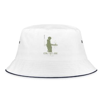 Ctrl+Alt+Esc Stadt-Silhouette - Bucket Hat - Weiß/Navy - Vorne
